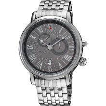 Akribos XXIV Men's Stainless Steel Swiss Collection Multifunction Watch (Silver-tone)
