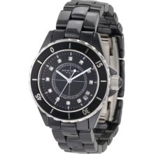 Akribos XXIV Women's Allura 39mm Black Ceramic Date Crystal Marke ...