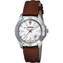 AlpineÂ® Ladies' Watch with White Dial and Brown Leather Strap from WengerÂ®