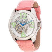 Android Women's Concept T-40 Skeleton Automatic Leather Strap Watch (Pink)
