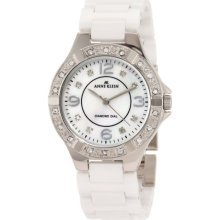 Anne Klein Swarovski Crystal White Ceramic Ladies Watch 10-9685WTWT