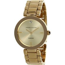 Anne Klein Watch, Womens Diamond Accent Gold-Tone Bracelet 32mm Ak-136