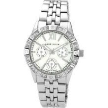 Anne Klein Women`s Swarovski Crystal Silver Tone Multi Function Watch