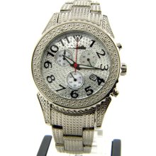 Aqua Master Silver Dial Chrono Diamond Mens Watch W#130