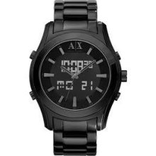 Armani Exchange Ax2077 Dual Display Black Stainless Steel Watch