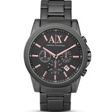 Armani Exchange Men Chronograph 44mm Polished/brushed Gun Metal Steel Ax2086