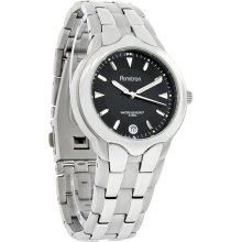 Armitron Mens Black Dial Stainless Steel Quartz Dress Watch 20/1897BLK