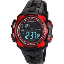 Armitron Men's Chronograph Black Resin Red-Accented Digital Watch