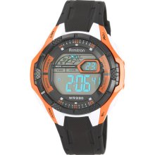 Armitron Men's Chronograph White- and Orange-Accented Watch, Black