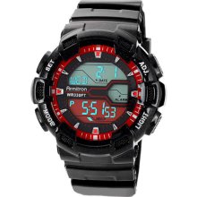 Armitron Round Digital Resin Watch Red/ Black