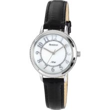 Armitron Womens Black Leather Strap Watch