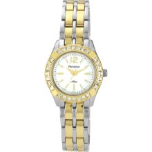 Armitron Women's White Mother-of-Pearl Dial Watch, Two-Tone Bracelet
