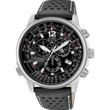 AS4020-36E - Citizen Eco-Drive Nighthawk Chronograph Euro Radio Sapphire Leather Watch