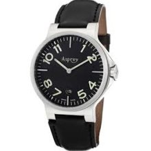 Asprey Watches No.8'' Round Quartz Watch in Luminous Black - 10280082