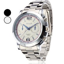 Assorted Colors Men's Fashion Sports Steel Analog Quartz Wrist Watch