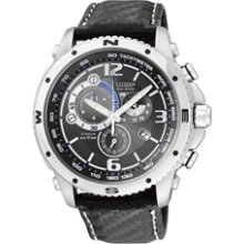AT0771-04F - Citizen Eco-Drive Marinaut Super Titanium Sapphire 100m Leather Chronograph Watch