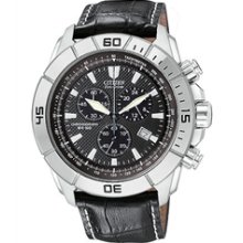 AT0810-12E - Citizen Eco-Drive Sports Leather 100m Chronograph Watch
