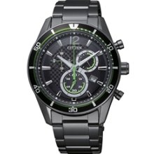 AT2115-52E - Rare Citizen Eco-Drive Black Ion 100m Sports Chronograph Watch