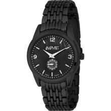 August Steiner As8022bk Swiss Quartz Black Bracelet Mens Watch