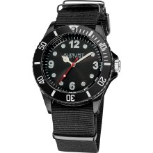 August Steiner Juniors Quartz Nylon Strap Sport Watch (Black)