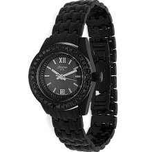 Avianne&Co Essence Collection Womens Black Diamond Watch 1.10 Ctw