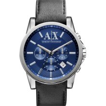 AX Armani Exchange Chronograph Leather Strap Watch