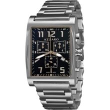 Azzaro Men s Swiss Made Quartz Chronograph Stainless Steel Bracelet Watch BLACK