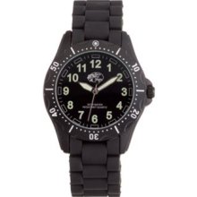 Bass Pro Shops Rugged Outdoor Watch for Men - Black Dial Black Rubber Strap