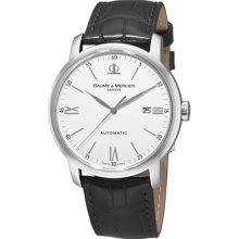 Baume & Mercier Watches Men's Classima White Dial Black Leather Automa