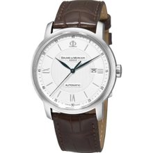 Baume & Mercier Watches Men's Classima Silver Dial Brown Leather Autom