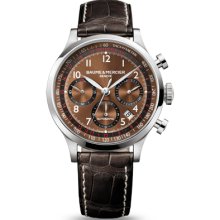 Baume and Mercier Capeland Brown Dial Chronograph Mens Watch M0A10083