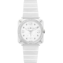 Bell & Ross BR-S Ceramic Quartz 39mm BRS White Ceramic Phantom Diamond Bracelet