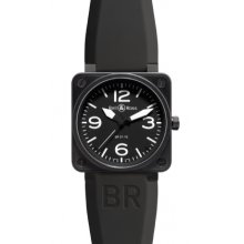 Bell & Ross Men's Aviation BR01 Black Dial Watch BR01-92 Carbon