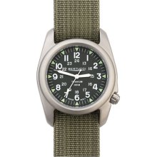 Bertucci A-2T Mens Vintage Watch - Titanium - Drab Nylon Strap - Marine Green Vintage Dial - 12030