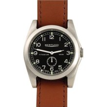 Bertucci A-3T Vintage 42 Men's Titanium Watch - British Tan Leather