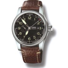 Big Crown Pointer Day Leather Band, Men's Oris