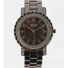 BKE Rhinestone Watch In Gunmetal