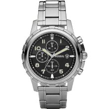 Black Dial Dean Stainless Steel, Men's Fossil Watch