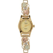 Black Hills Gold 10K Gold White Zircon Watch for Ladies