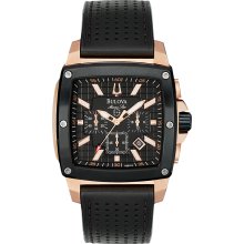 Black Patterned Dial Marine Star, Men's Bulova