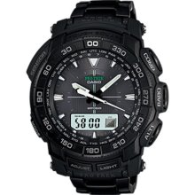 Blackout casio protrek solar power steel watch prg550bd-1