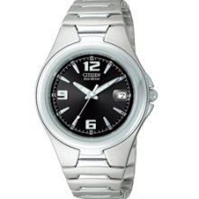 BM0530-58F - Citizen Eco-Drive 50m Mens Calendar Stainless Steel Black Dial Watch