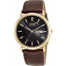 BM8242-08E - Citizen Eco-Drive 180 Leather Gold tone Mens Watch