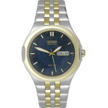 BM840459L -- Citizen Men's Eco-drive Corso Stainless Steel Two-tone Watch w/Blue Dial BM8404-59L BM8404-59L