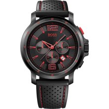 BOSS Black Rubber Strap Round Watch