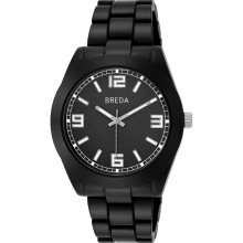 Breda Men's 'Charlie' Black Dial Watch (Black)