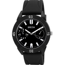 Breda Men's 'Conrad' Black Dial Watch (Black)