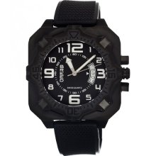Breed Mens Ulysses Analog Stainless Watch - Black Rubber Strap - Black Dial - BRD7003