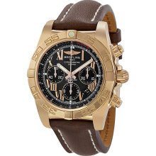 Breitling Chronomat 44 Automatic Black Dial Rose Gold Mens Watch HB011012-B957BRLT