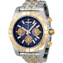 Breitling Chronomat 44 Blue Dial Steel And Gold Automatic Mens Watch